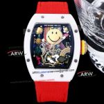 Richard Mille RM 88 Smiley White Ceramic Case Red Velcro Strap Swiss Replica Watch